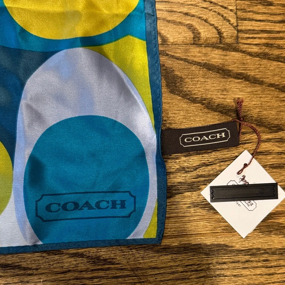 Coach Blue and Green Scarf - Picture 2 of 4